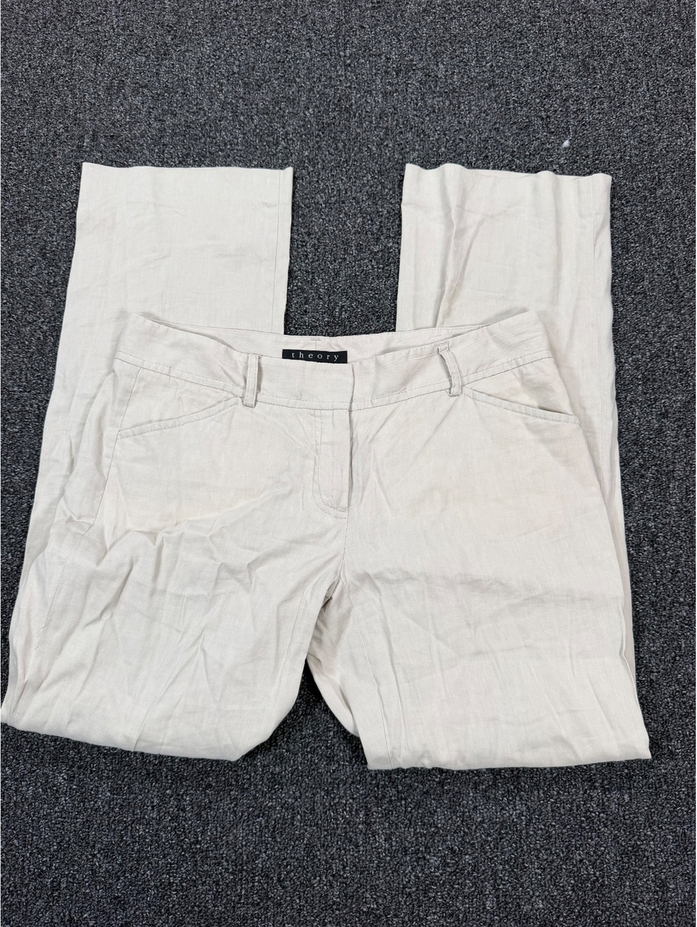 Theory Beige Linen Blend Dress Pants Size 2
